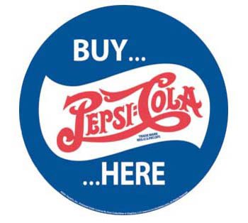 Pepsi Buy Here - Cartel de pared (metal)
