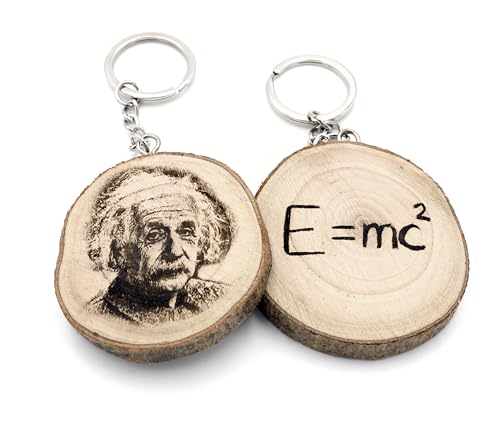 Llavero de madera natural con Albert...