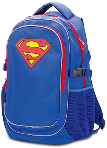 Baagl Mochila Escolar Azul Superman -...