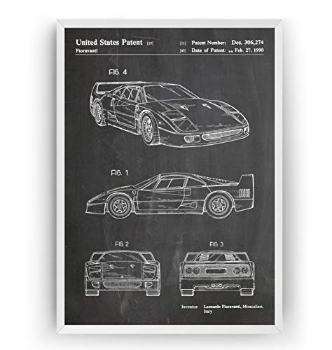Ferrari F40 1990 Patent Print - Sports...