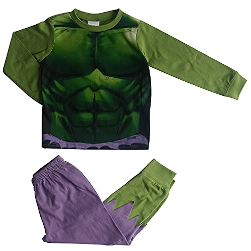 Marvel Pijama para niño Hulk, Verde,...