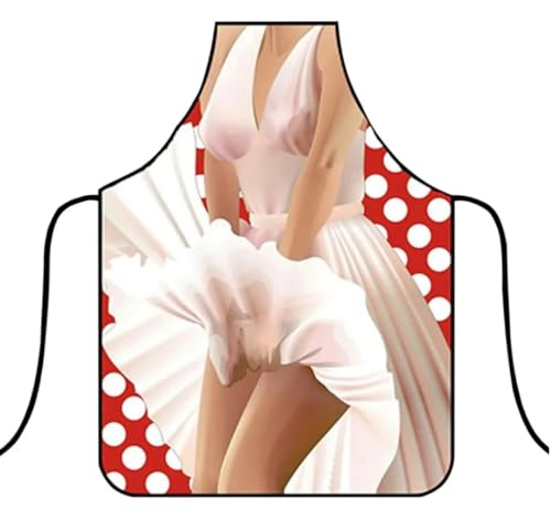 WOO GIRL Delantal de cocina con cinta...