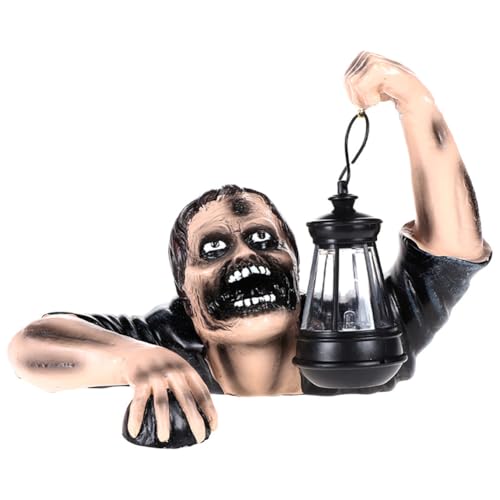 ISAKEN Farol LED de resina estatua de...