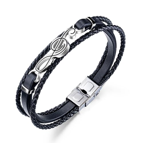 ATEIELLI Pulsera Nota Hombre Acero...