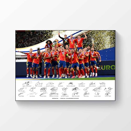 Póster firmado con el equipo completo...