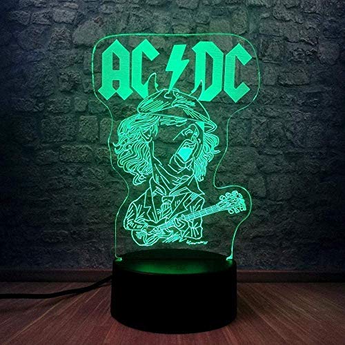 Luz nocturna ACDC banda Rocker miembro...