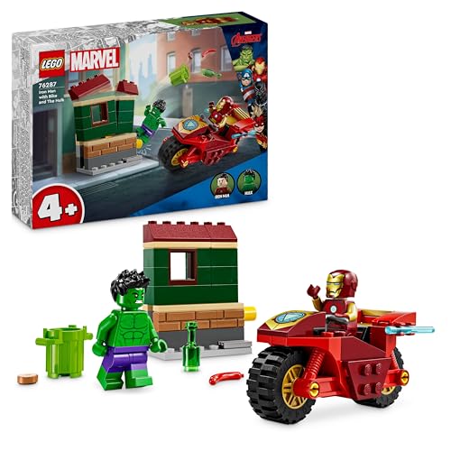 LEGO Marvel Iron Man con Moto y Hulk...