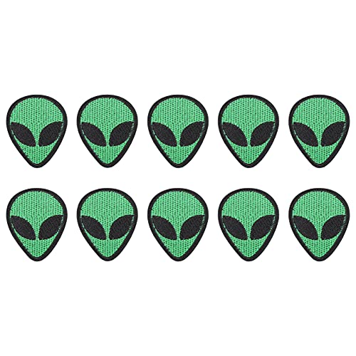 10 piezas Alien Head parche bordado tela...