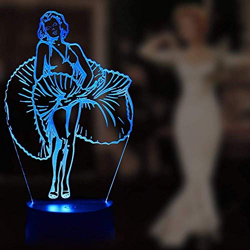 Lámpara 3D Marilyn Monroe Figura de...