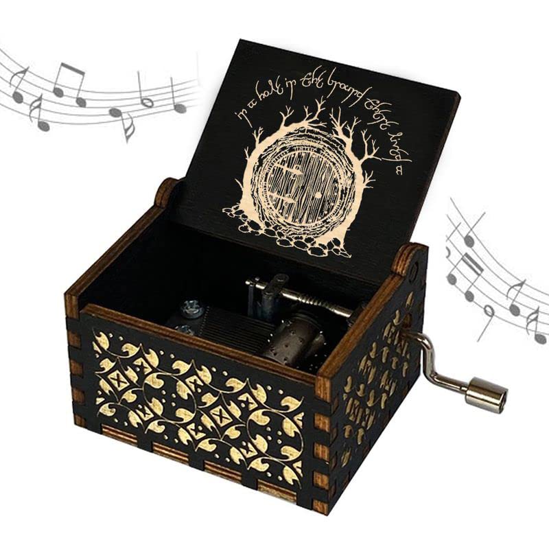 TopLucky Black Wood - Caja de música...