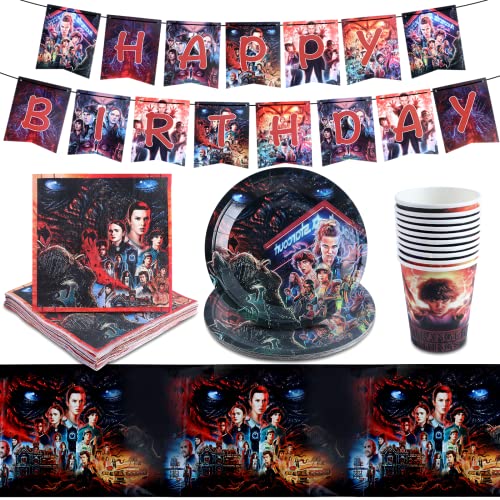 Ruenie 42 Pcs StrangerThing Vajilla...