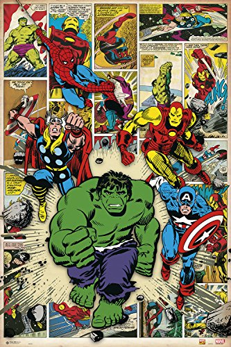 Poster Marvel Comic-Here Come The Heroes