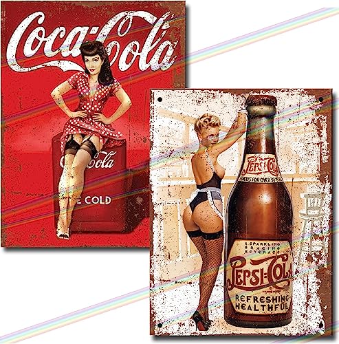 Juego de 2 letreros de bar de Coca Cola...